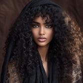 26 Inch Long Natural Black Kinky Curly Wavy Wigs For Black Women